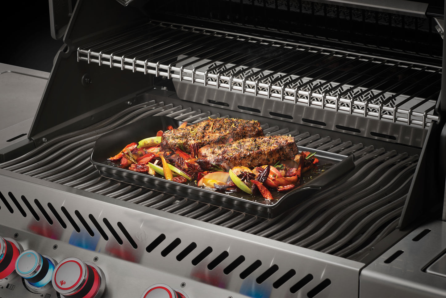 Keramische Grillplatte (43x25 cm) mit Geflügelaufsatz