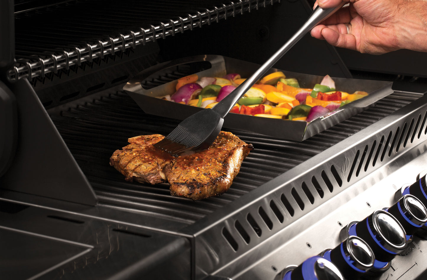 3teiliges Grillbesteck-Set aus Edelstahl