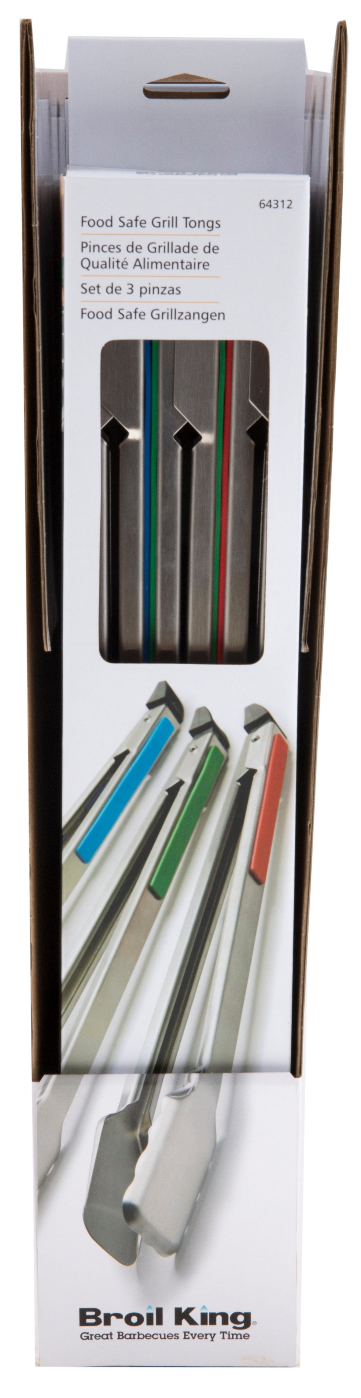 Broil King – GRILLZANGEN-SET (3-teilig) 🎨 Drei Farben. Drei Einsätze. 100% Hygiene & Kontrolle am Grill.