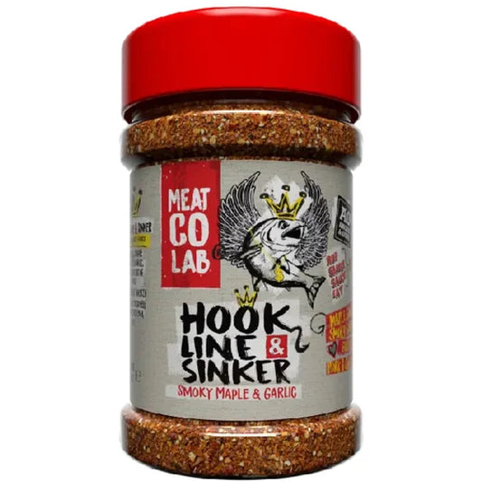 🐟🍁 Angus & Oink Hook Line & Sinker – Ahorn trifft Rauch: Der BBQ Rub für Lachs, Chicken & Pork | 210 g