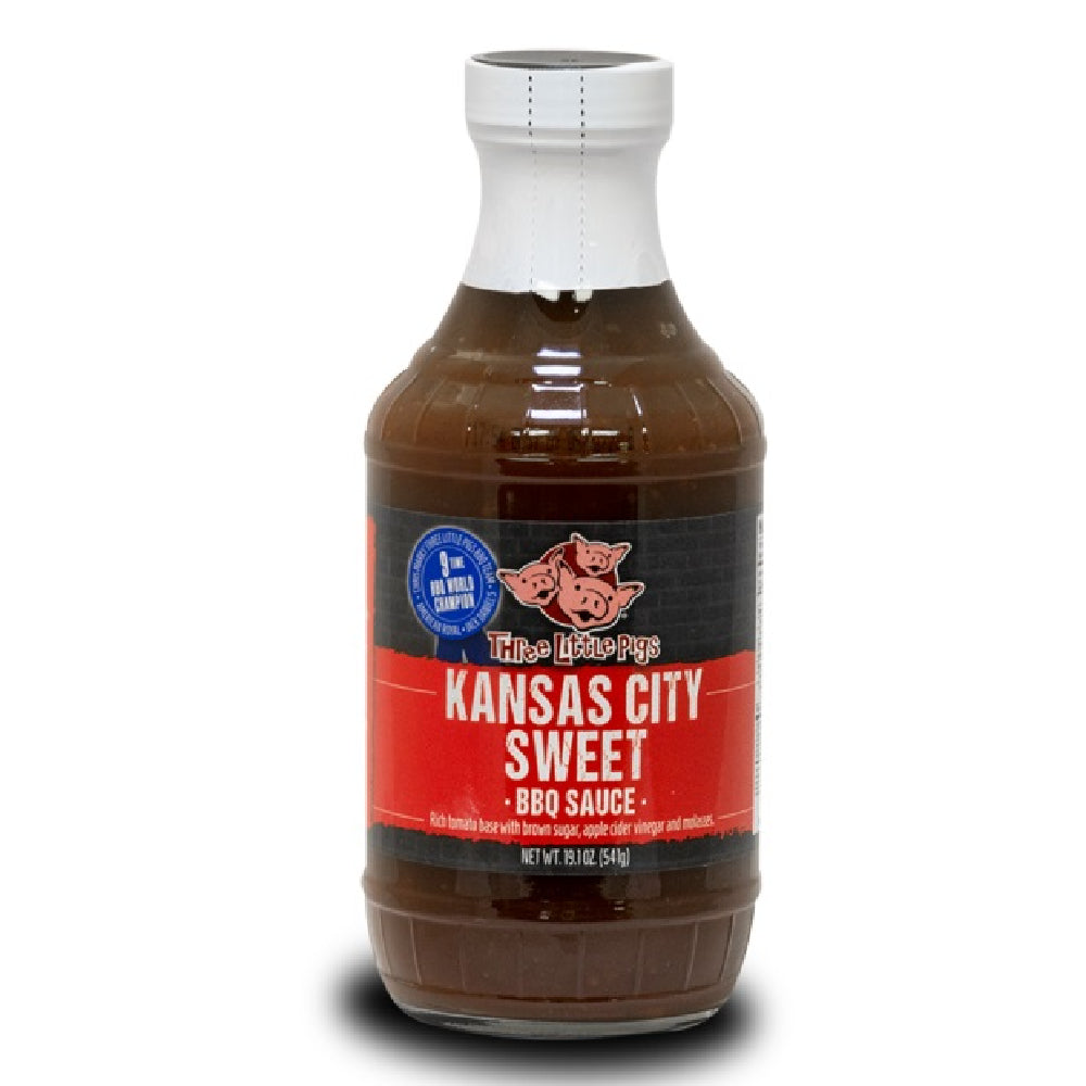 🍖🔥 Three Little Pigs Kansas City Sweet BBQ Sauce – Süße auf Anschlag. Rauch im Finish. BBQ zum Fingerablecken. | 572 g