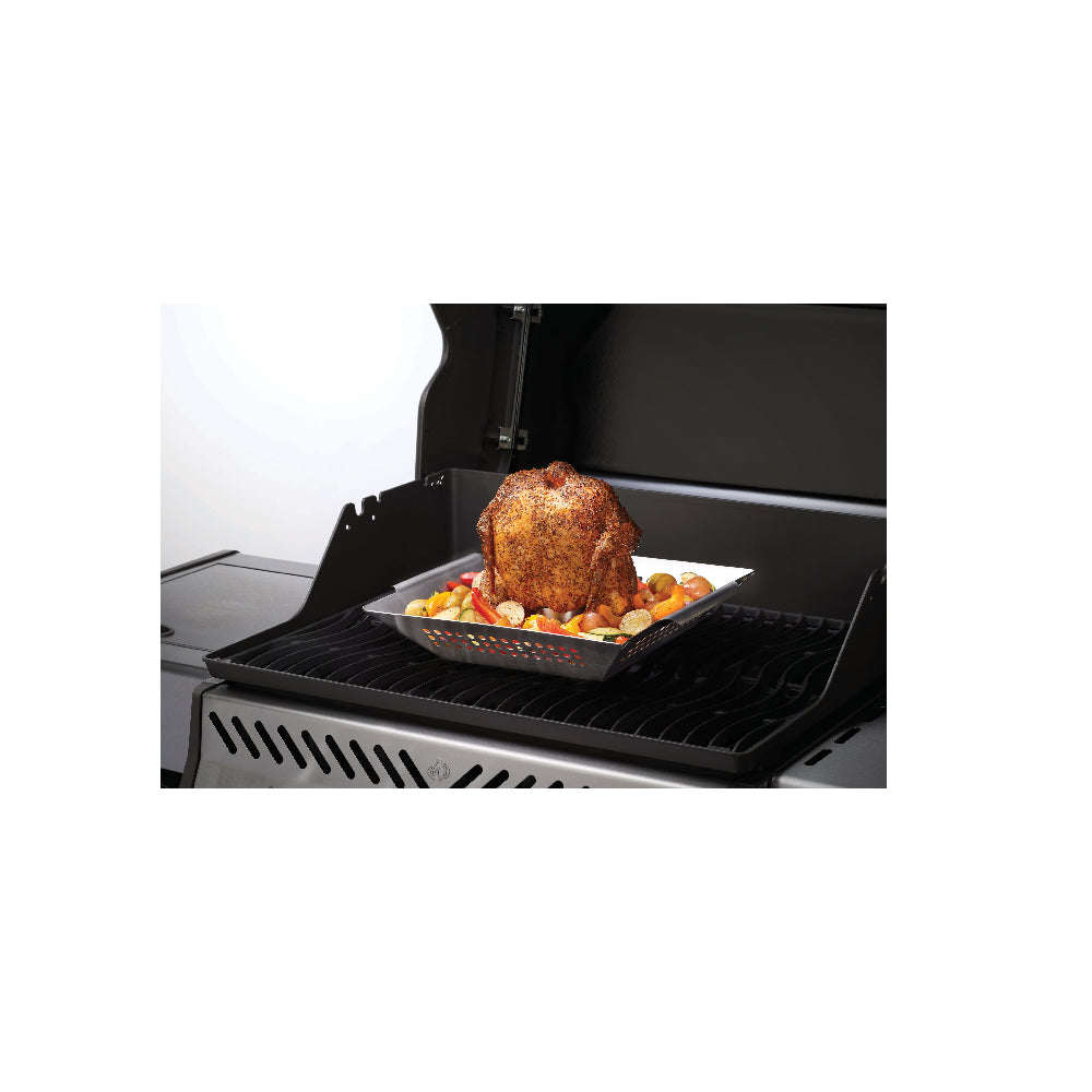 Napoleon Edelstahl Geflügelhalter & Wok – 2-in-1 Genuss für perfekte Hähnchen & Gemüse